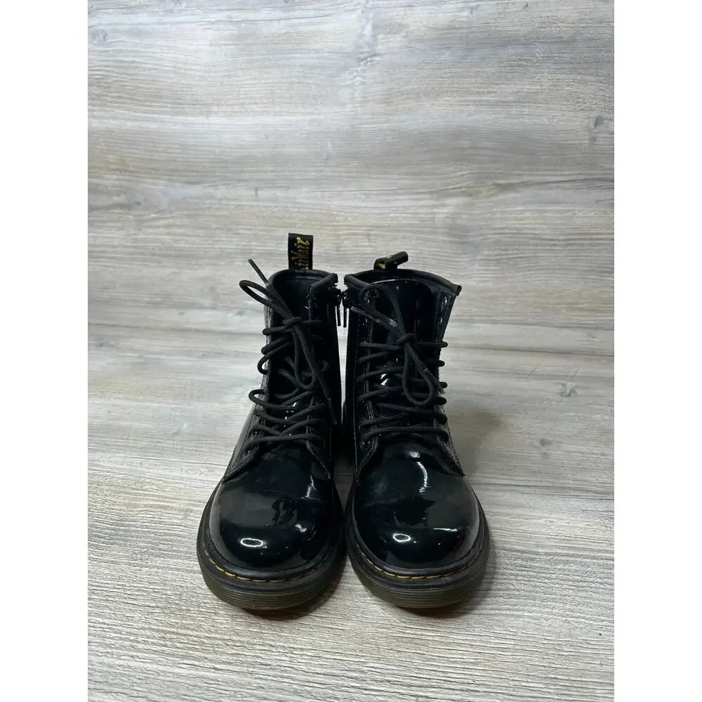 Airwair Dr. Martens AW004 Shiny Black Boots With Side Zipper GT04X Size 1